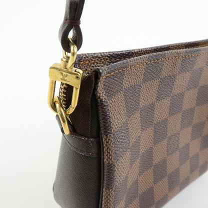 Louis Vuitton Trousse Make Up Damier, Brown, Canvas, Clutch