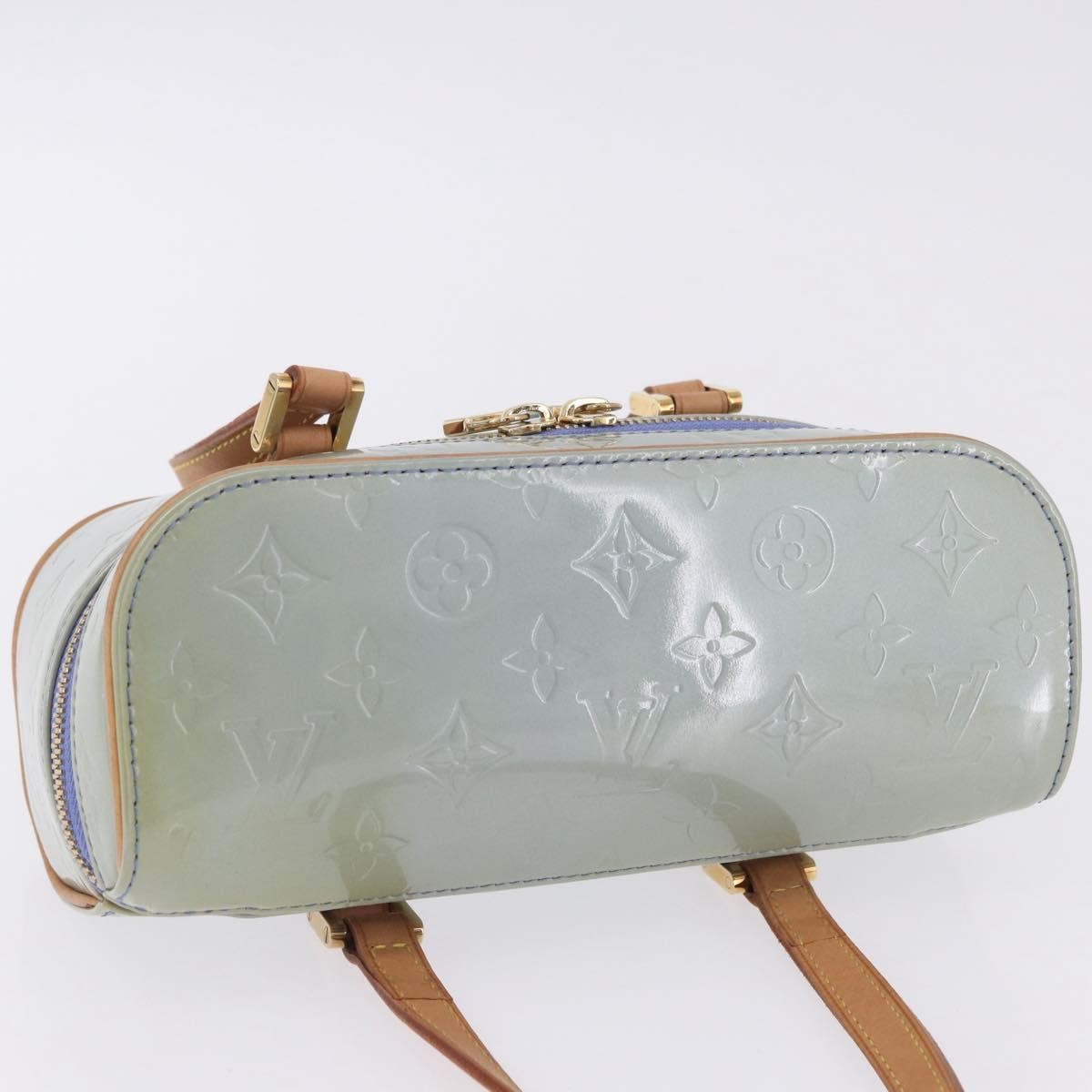 Louis Vuitton Sullivan Horizontal Monogram Vernis, Blue, Patent Leather, Handbag