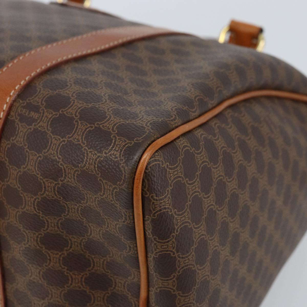 Celine Vintage Macadam Boston bag Canvas and Leather, BROWN, CANVAS, Handbag