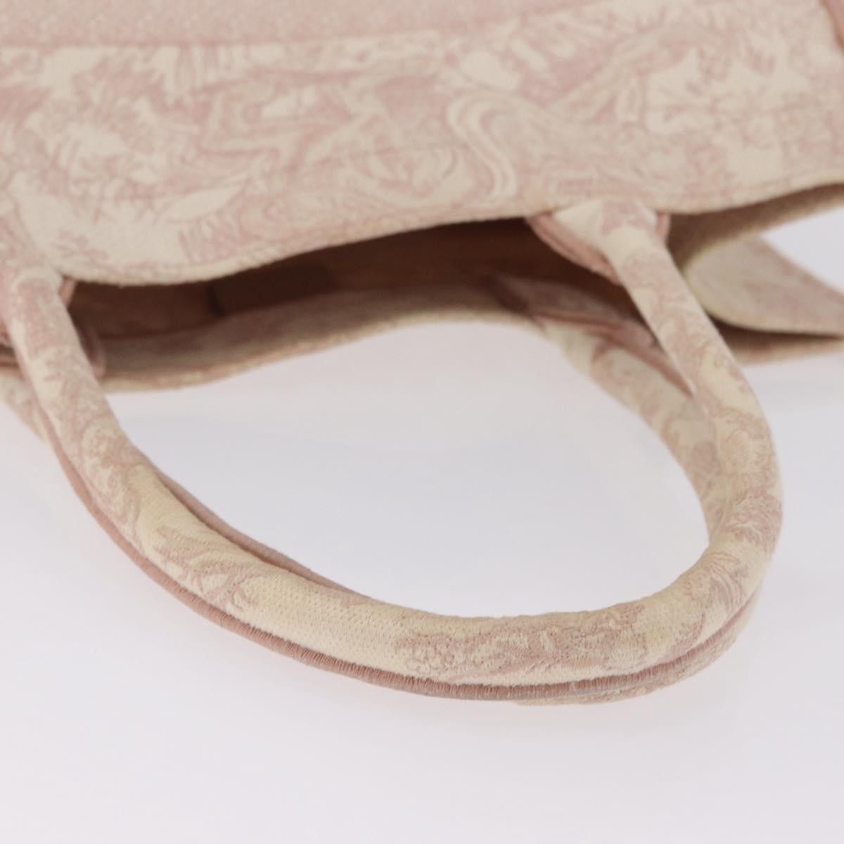 Christian Dior Book Embroidered Canvas, Pink, Canvas, Tote Bag