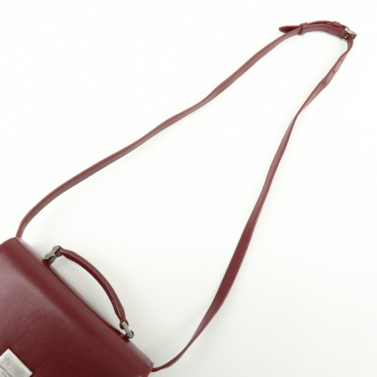 Saint Laurent Bellechasse Satchel Leather, Red, Leather, Handbag