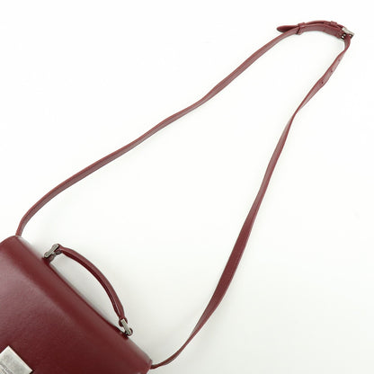 Saint Laurent Bellechasse Satchel Leather, Red, Leather, Handbag