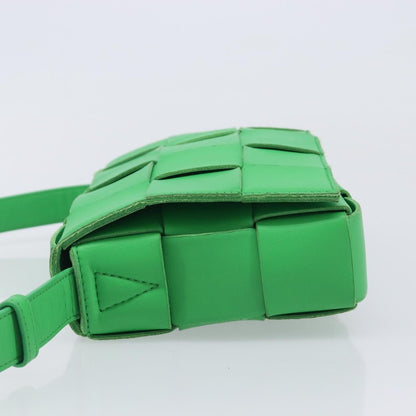 Bottega Veneta Cassette Maxi Intrecciato Leather, Green, Leather, Crossbody Bag