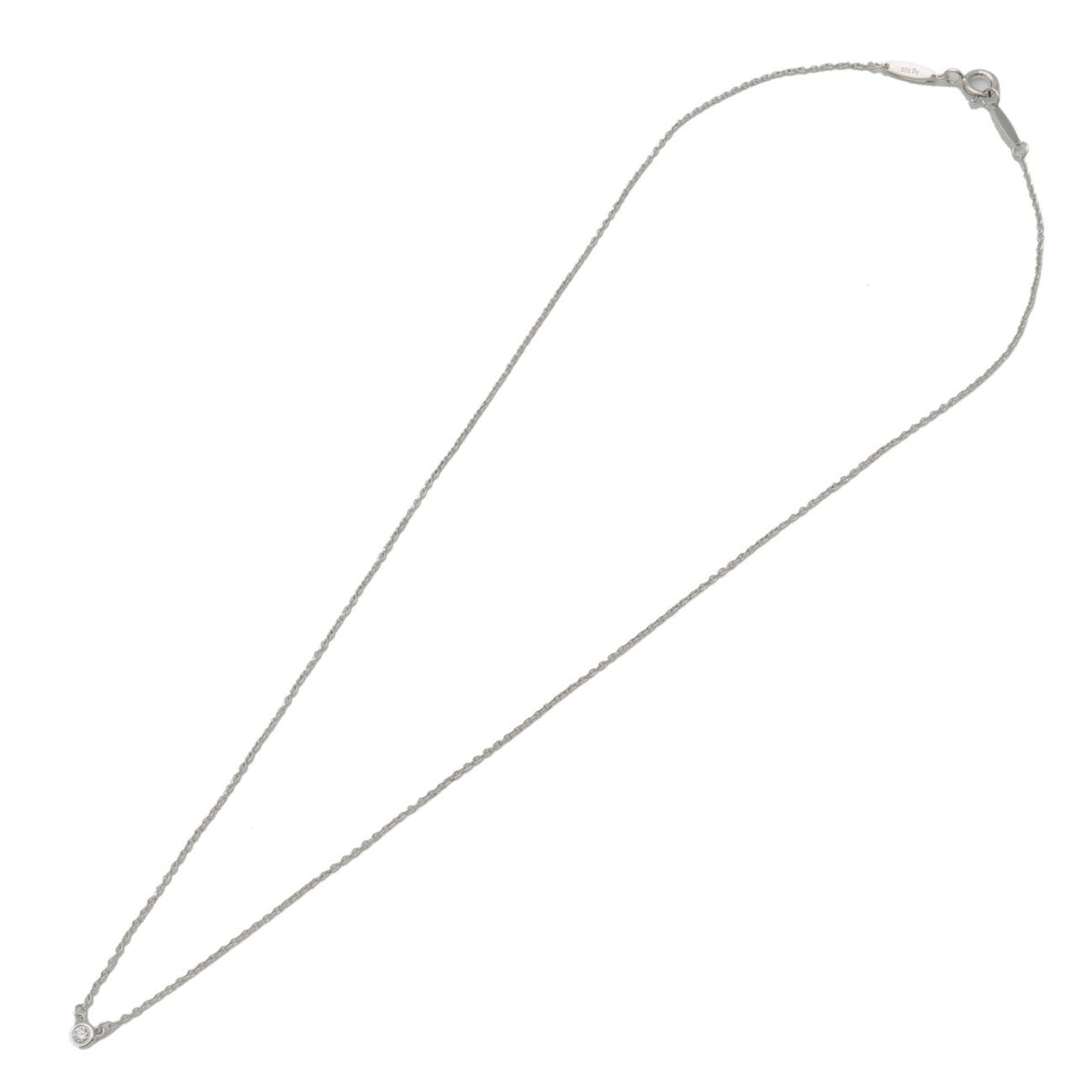 Tiffany & Co. Elsa Peretti Diamonds By The Yard Pendant Sterling Silver with Diamond, Silver, Sterling Silver, Necklace