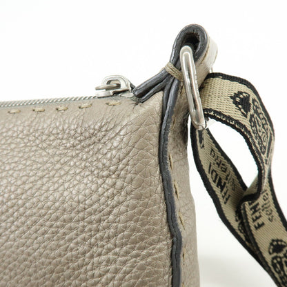 Fendi Selleria Leather, Neutral, Leather, Crossbody Bag
