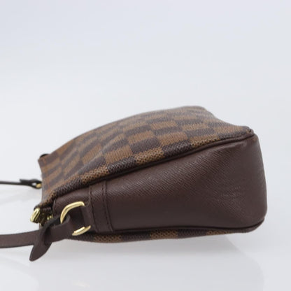Louis Vuitton Trousse Make Up Damier, Brown, Canvas, Clutch