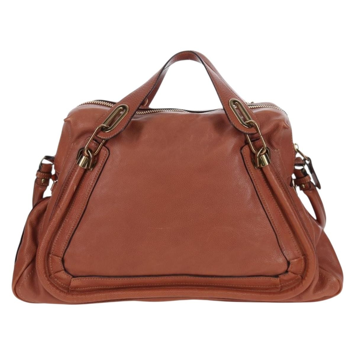 Chloe Paraty Quilted Leather, Brown, Leather, Handbag
