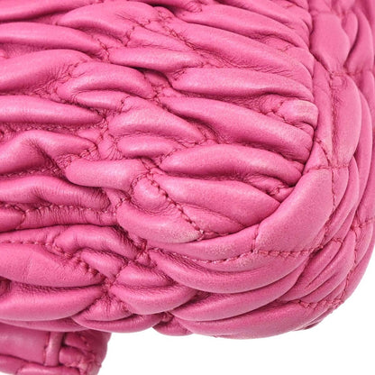 Miu Miu Crystal Clutch Matelasse Leather, Pink, Leather, Handbag