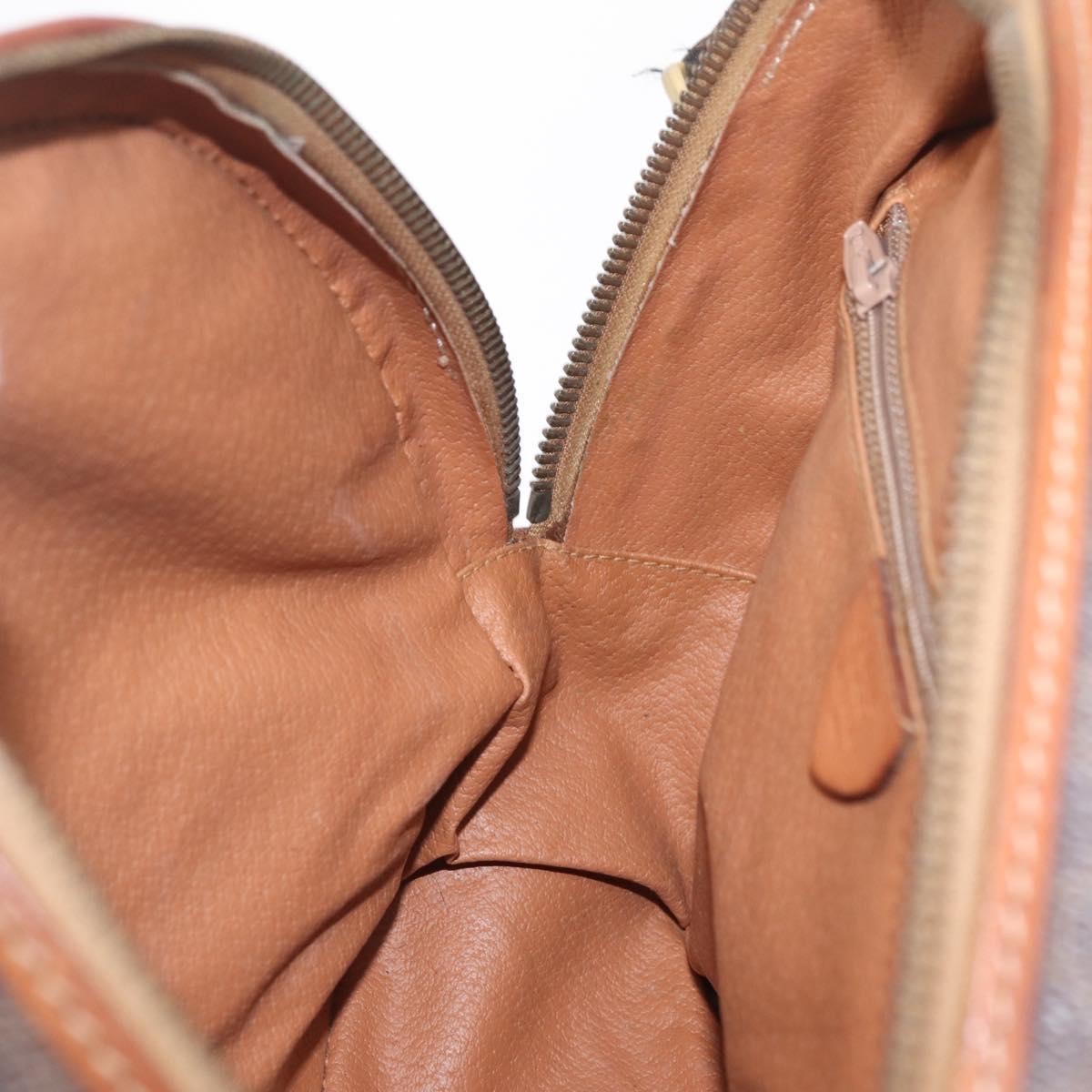 Celine Macadam Shoulder Leather, Brown, Canvas, Crossbody Bag