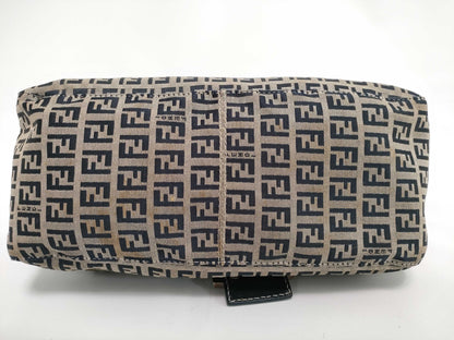 Fendi Zucchino Mamma Baguette Canvas, Beige, Canvas, Shoulder Bag
