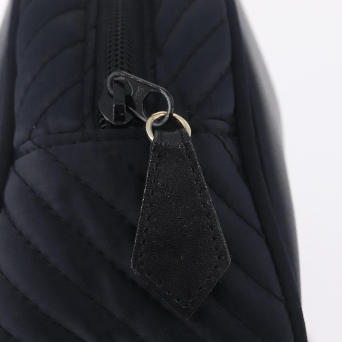 Saint Laurent Vintage Quilted Top Handle Bag Nylon, Navy, Nylon, Handbag