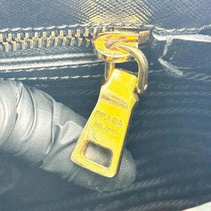 Prada Lux Open Saffiano Leather, Black, Leather, Tote Bag