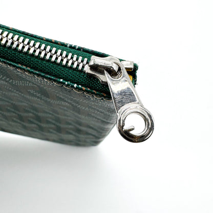 Goyard Senat Zip Coated Canvas, Green, Canvas, Clutch