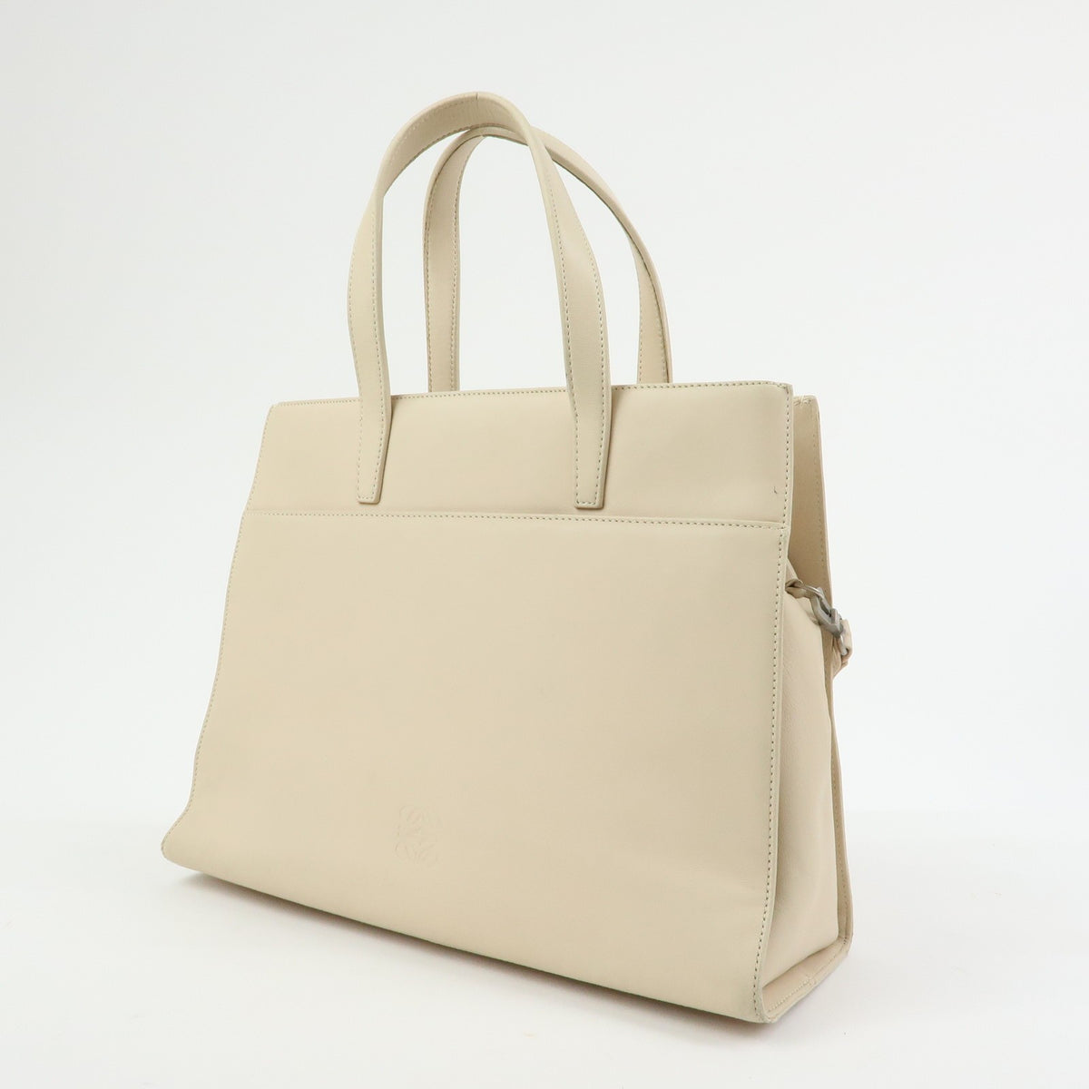 Loewe Anagram Leather, Beige, Leather, Tote Bag