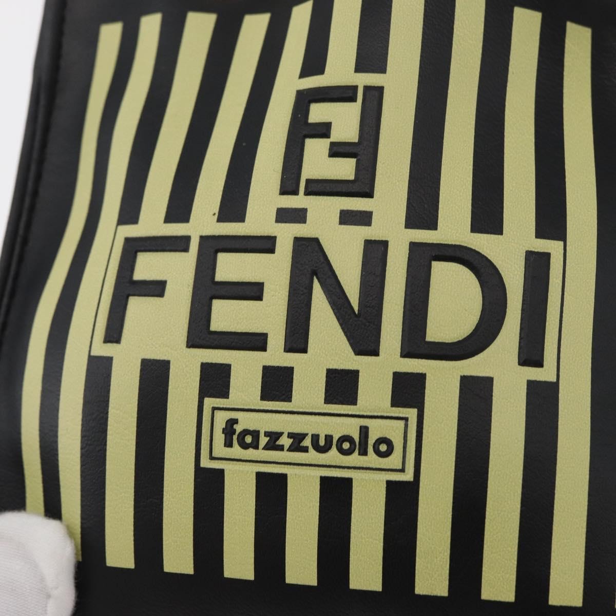 Fendi Fazzuolo Leather, Black, Polyester, Tote Bag