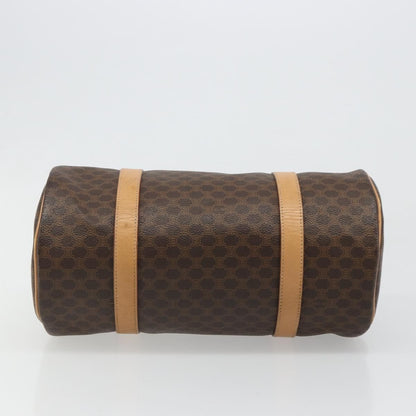 Celine Vintage Barrel Macadam Canvas & Leather, Brown, PVC, Handbag