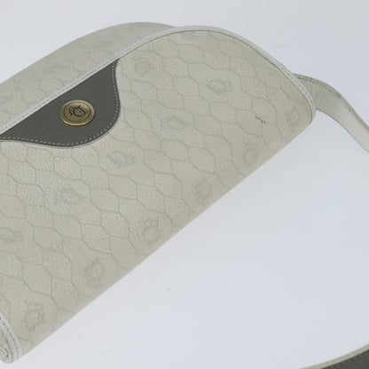 Christian Dior Vintage Honeycomb Flap Coated Canvas, White, Canvas, Wallet