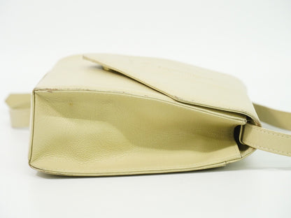 Saint Laurent Uptown Leather, Beige, Leather, Crossbody Bag