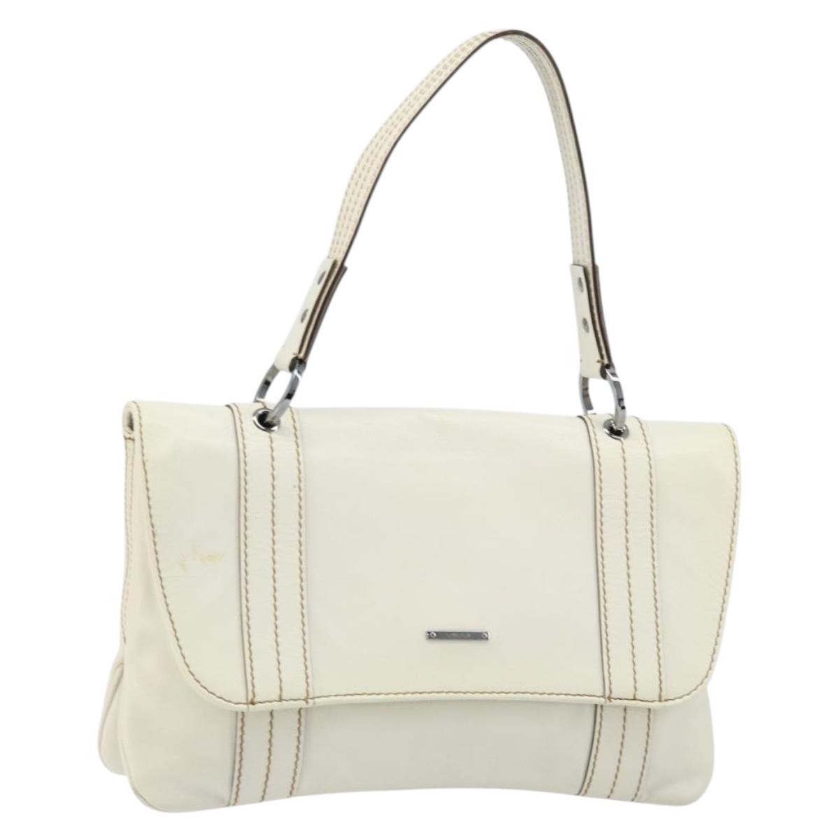 Gucci Vintage Leather, White, Leather, Handbag