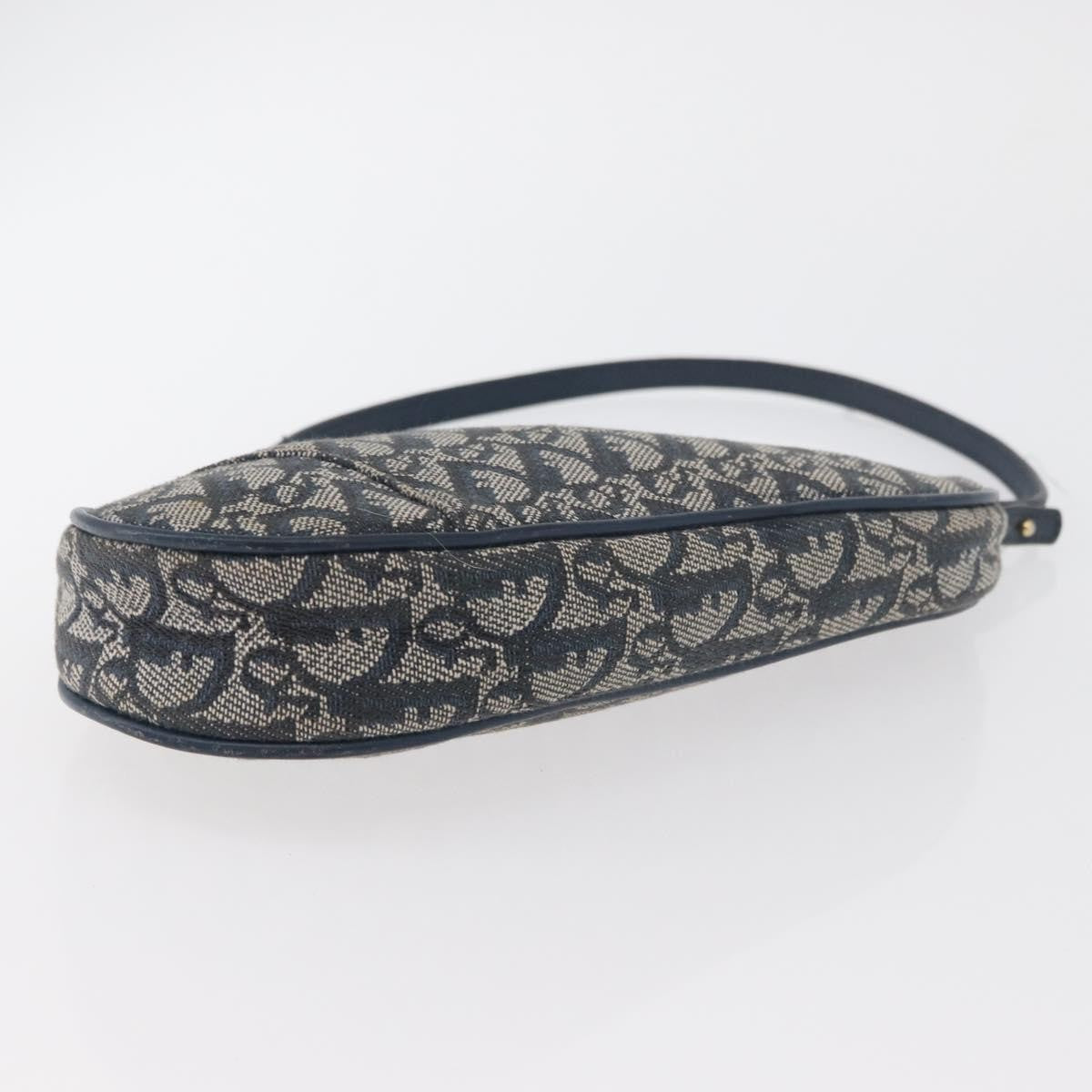Christian Dior Vintage Saddle Diorissimo Canvas, Navy, Canvas, Handbag