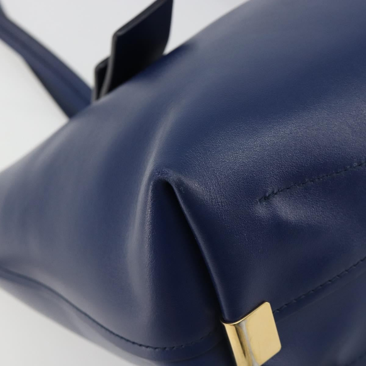 Chloe C Zipped Leather, Blue, Leather, Tote Bag