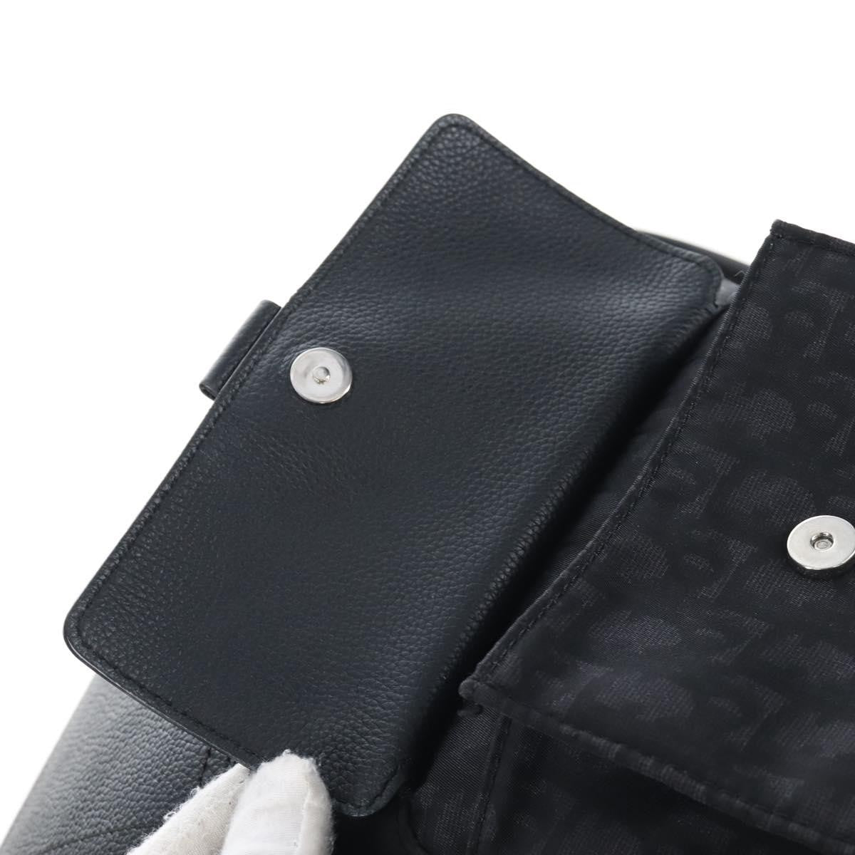 Christian Dior Motion Oblique Canvas with Leather, Black, Canvas, Backpack