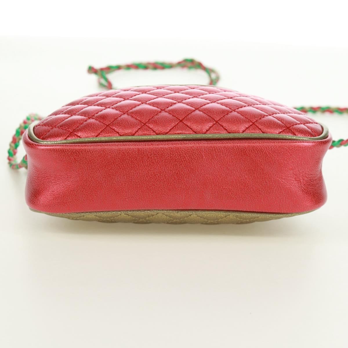 Gucci Trapuntata Camera Quilted Laminated Leather, Red, Leather, Shoulder Bag
