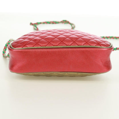 Gucci Trapuntata Camera Quilted Laminated Leather, Red, Leather, Shoulder Bag