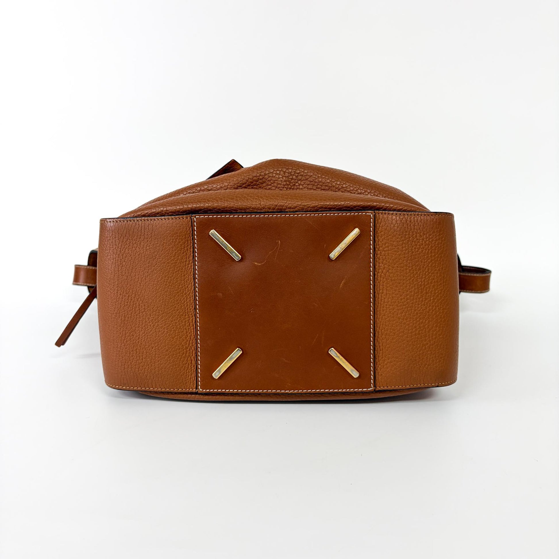 Loewe Hammock Leather, Brown, Leather, Handbag