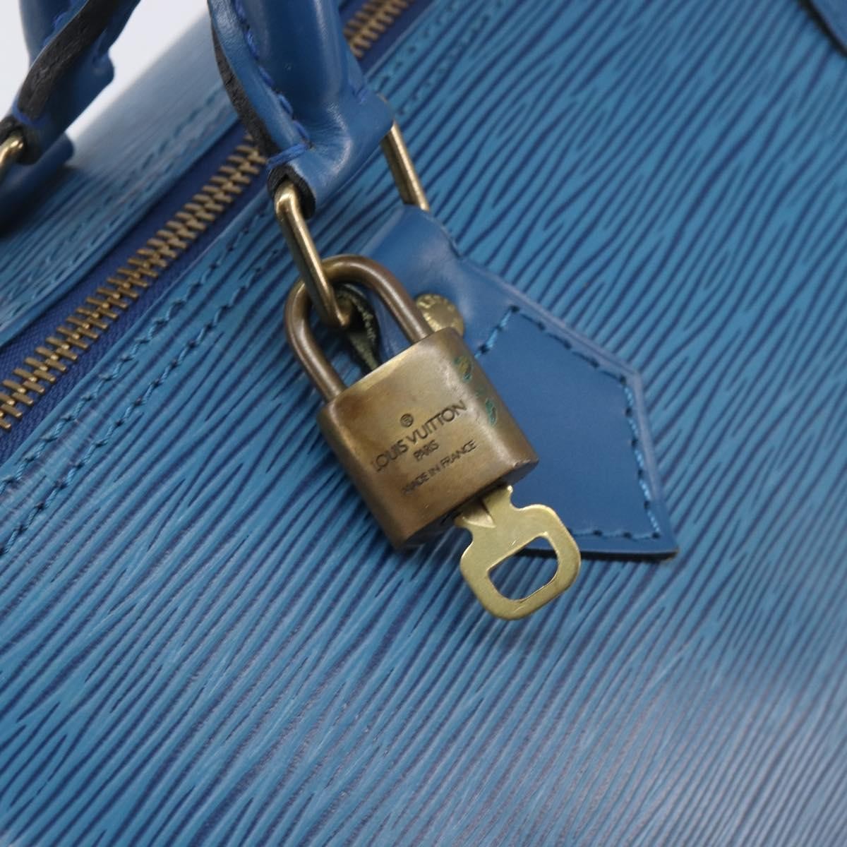 Louis Vuitton Speedy Epi Leather, Blue, Leather, Handbag