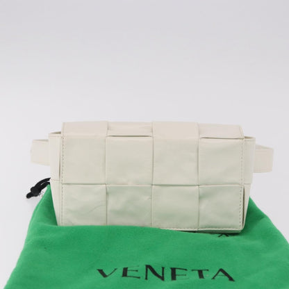 Bottega Veneta Cassette Belt Maxi Intrecciato Leather, White, Leather, Clutch
