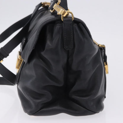 Miu Miu Beau Top Handle Leather, Black, Leather, Handbag