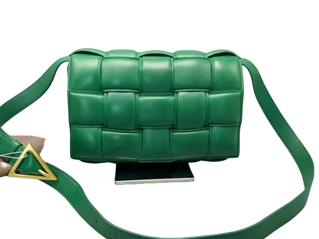 Bottega Veneta Cassette Crossbody Bag Padded Maxi Intrecciato Leather, GREEN, LEATHER, Crossbody bag