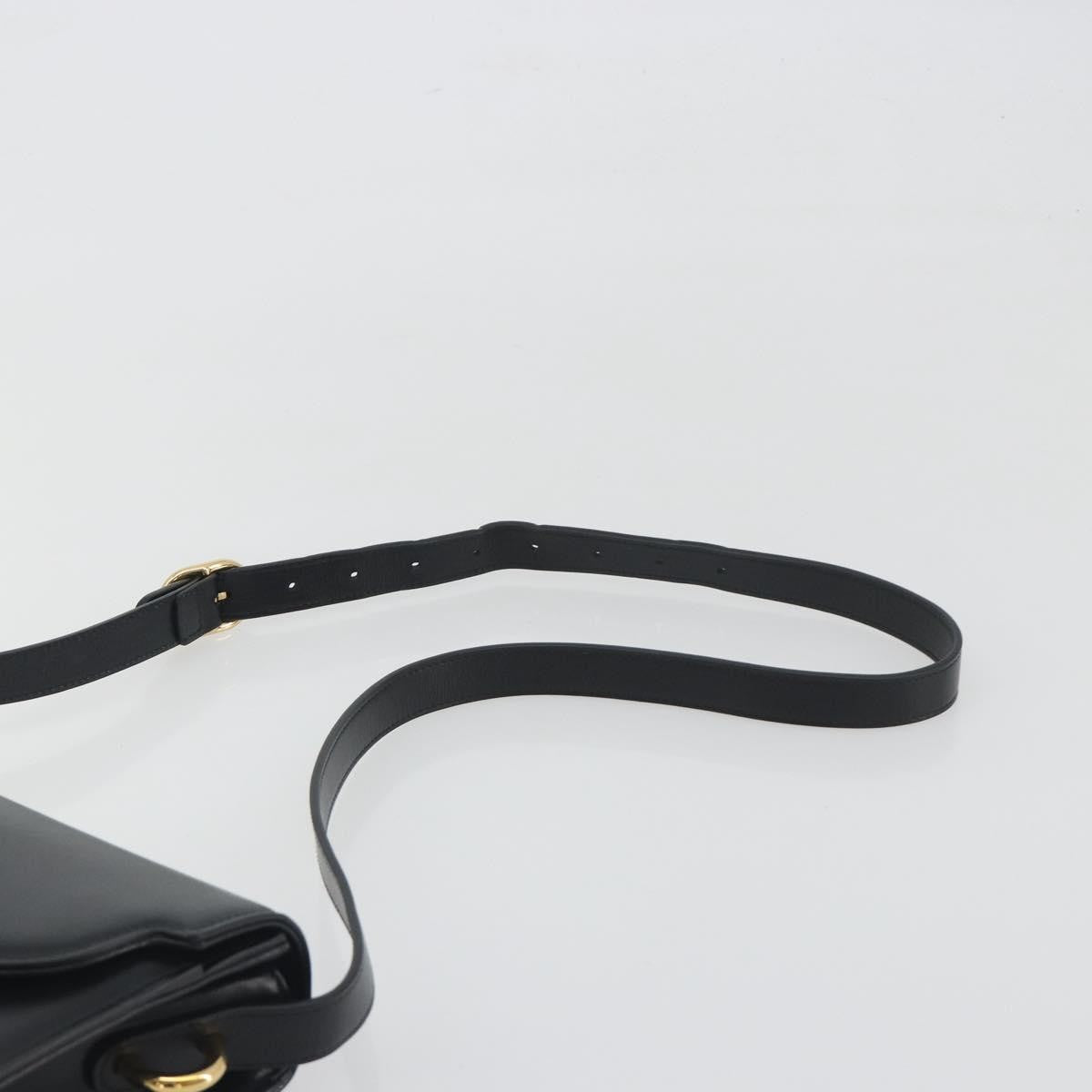 Gucci GG Ring Leather, Black, Leather, Shoulder Bag