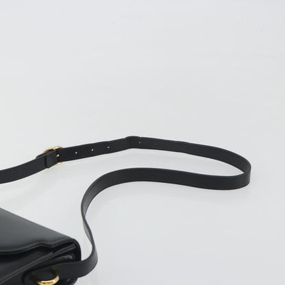 Gucci GG Ring Leather, Black, Leather, Shoulder Bag