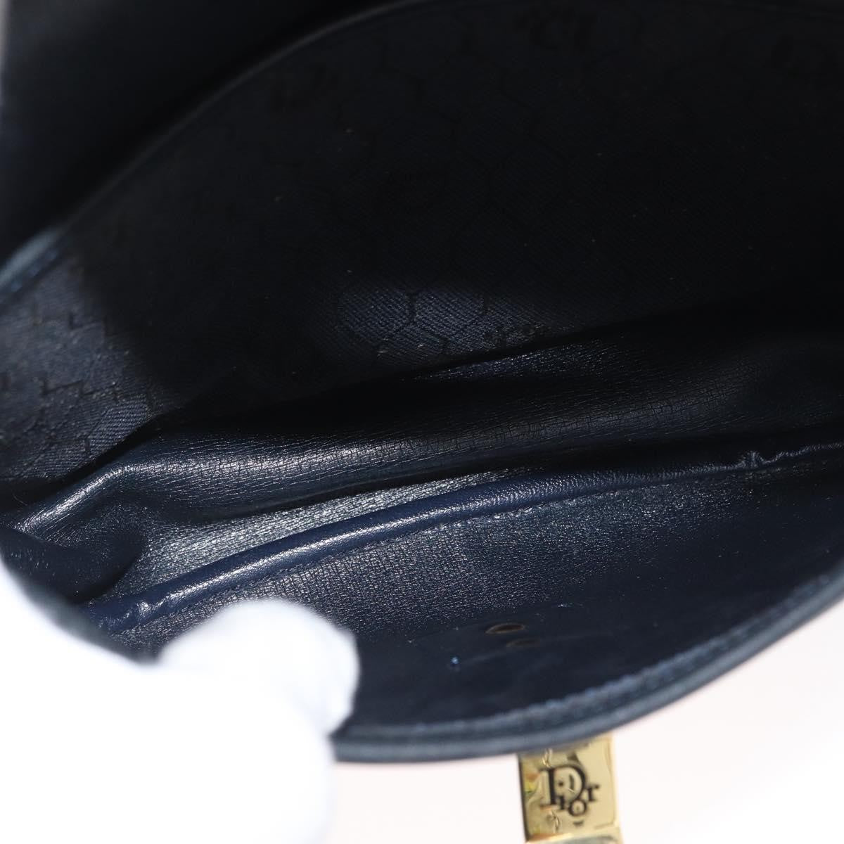 Christian Dior Vintage Honeycomb Flap Canvas and Leather, Black, Canvas, Shoulder Bag