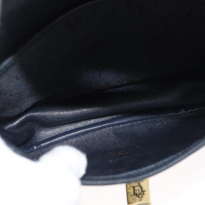 Christian Dior Vintage Honeycomb Flap Canvas and Leather, Black, Canvas, Shoulder Bag