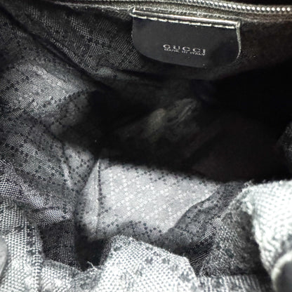 Gucci Vintage Bamboo Drawstring Suede and Leather, Black, Nylon, Backpack