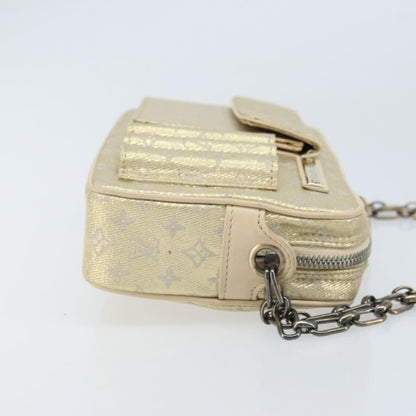 Louis Vuitton McKenna Mini Lin, Gold, Canvas, Shoulder Bag