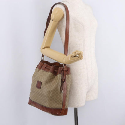 Celine Macadam Shoulder Canvas, Beige, Canvas, Crossbody Bag