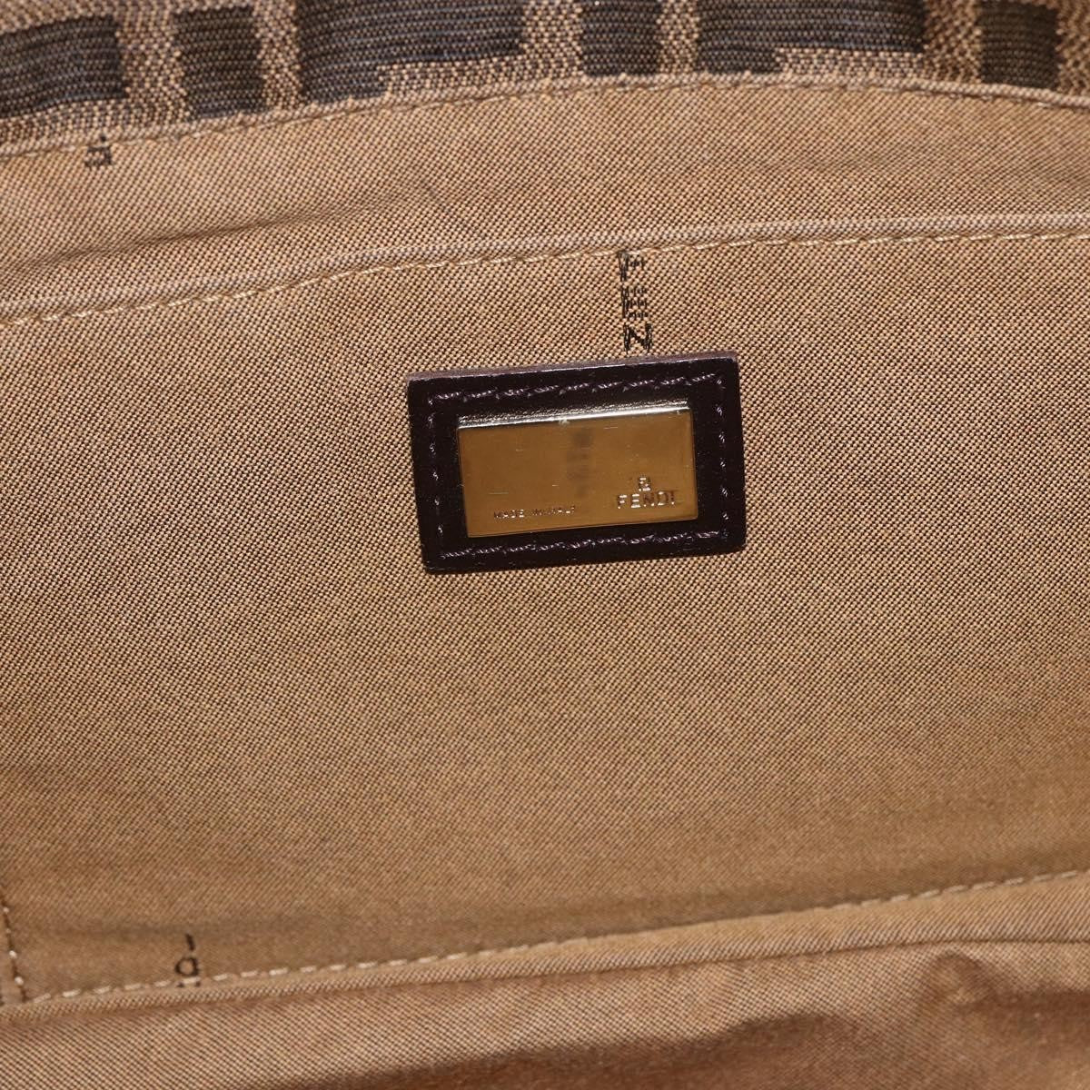 Fendi Chef Pleated Shopping Tote Zucca Canvas, Brown, Canvas, Tote Bag