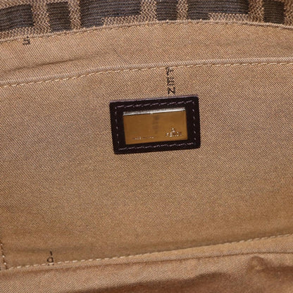 Fendi Chef Pleated Shopping Tote Zucca Canvas, Brown, Canvas, Tote Bag