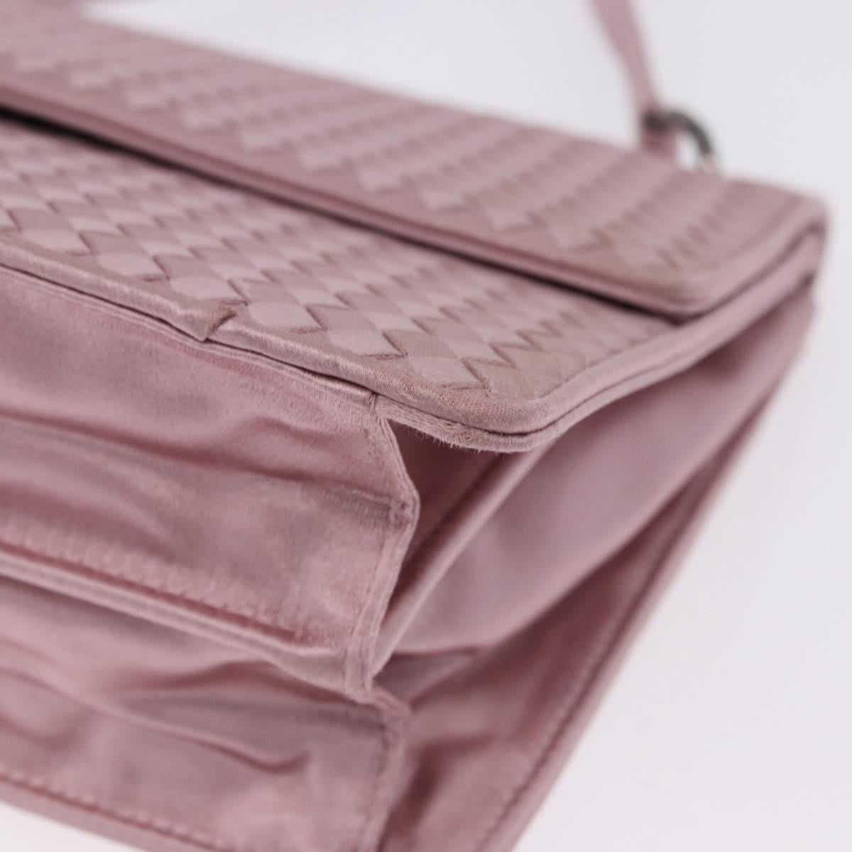 Bottega Veneta Flap Intrecciato Satin, Pink, Satin, Shoulder Bag