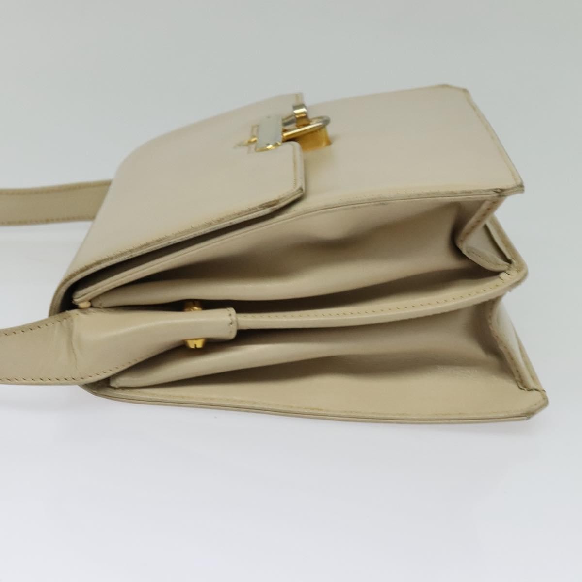 Gucci Vintage Flap Leather, Beige, Leather, Shoulder Bag