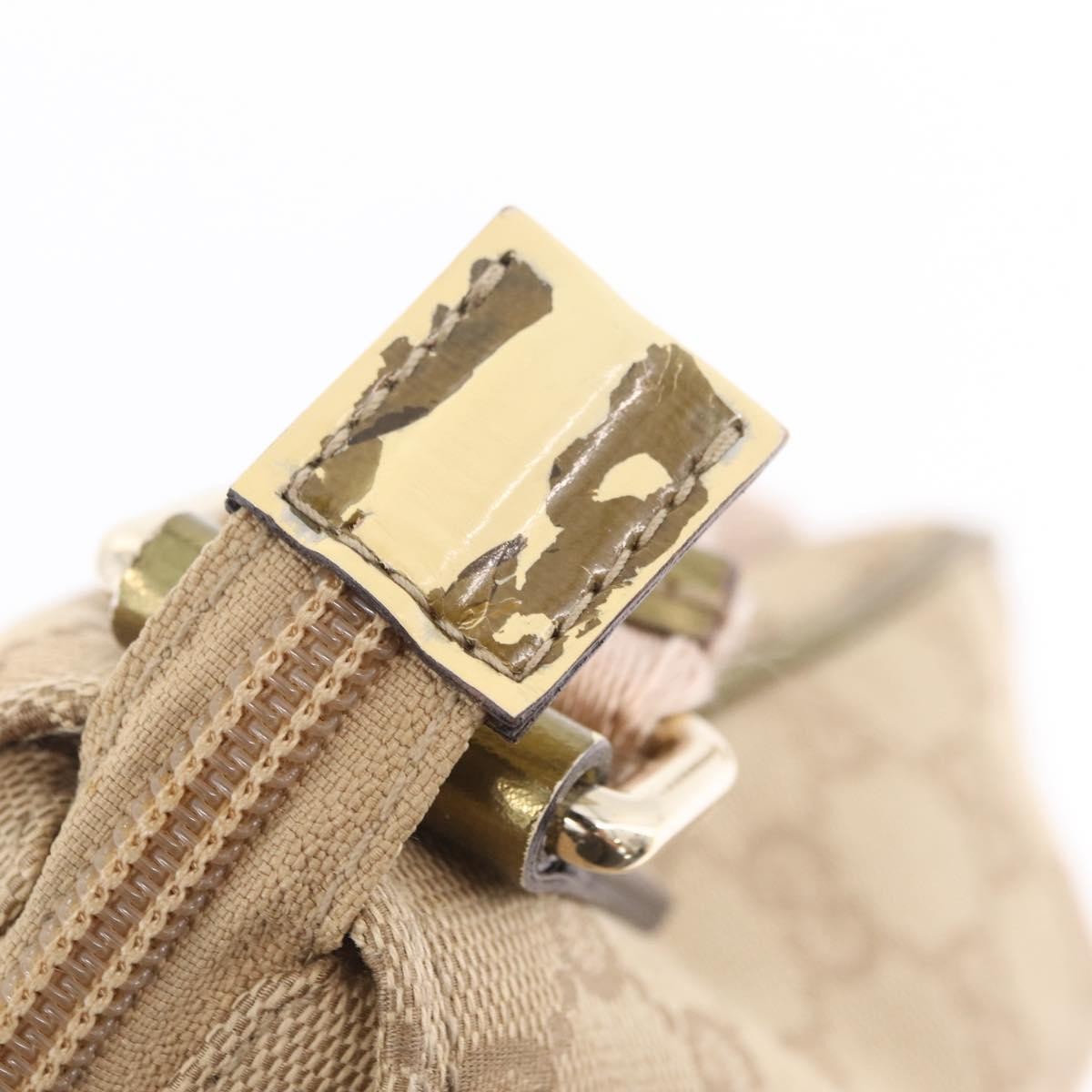 Gucci Web Strap Messenger GG Coated Canvas, Beige, Canvas, Handbag