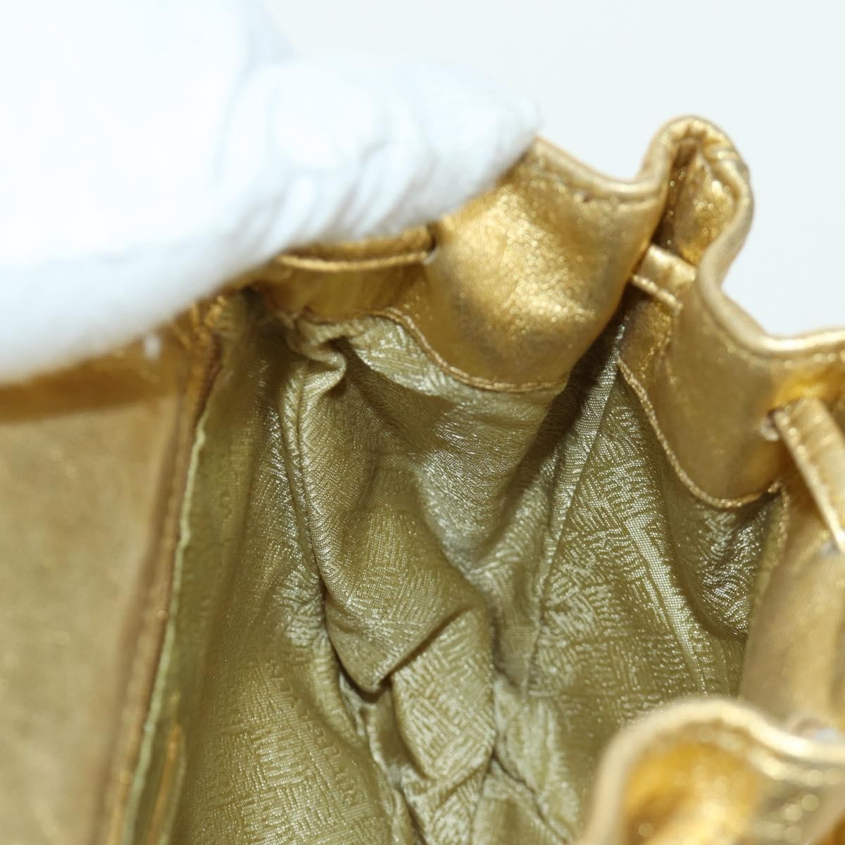 Bottega Veneta Backpack Leather with Intrecciato, Gold, Leather, Backpack