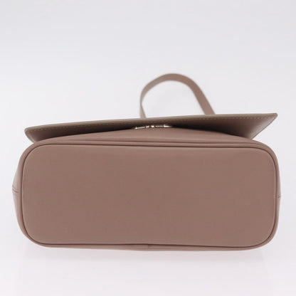 Bvlgari Signature Top Handle Leather, Beige, Leather, Handbag