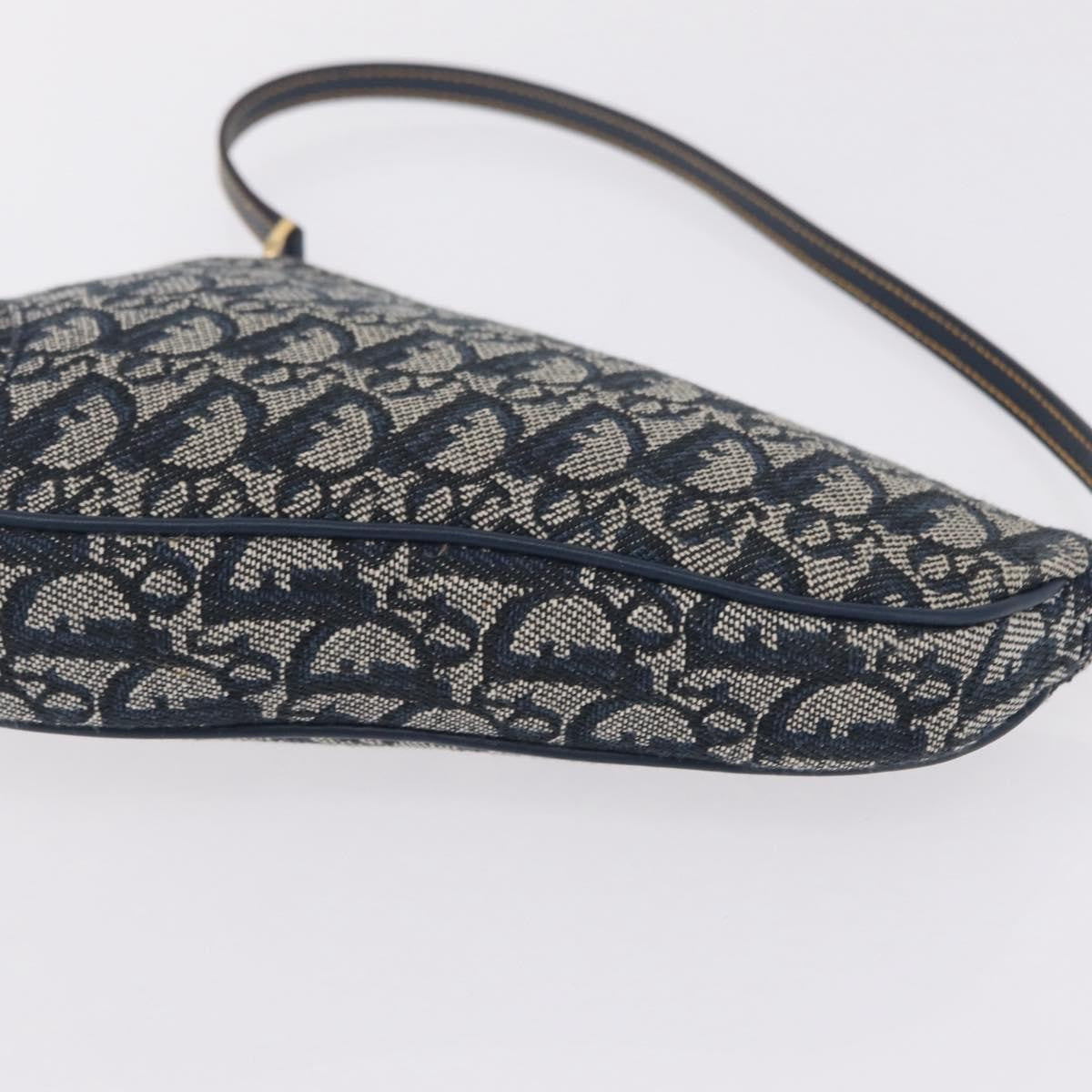 Christian Dior Vintage Saddle Bag Canvas, Navy, Canvas, Clutch