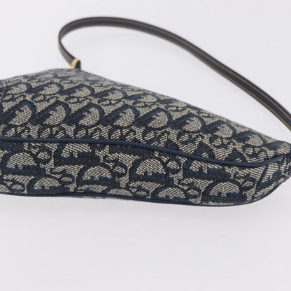 Christian Dior Vintage Saddle Bag Canvas, Navy, Canvas, Clutch