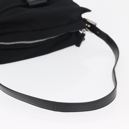 Fendi Baguette Canvas, Black, Nylon, Handbag